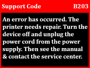 B203 Canon Error